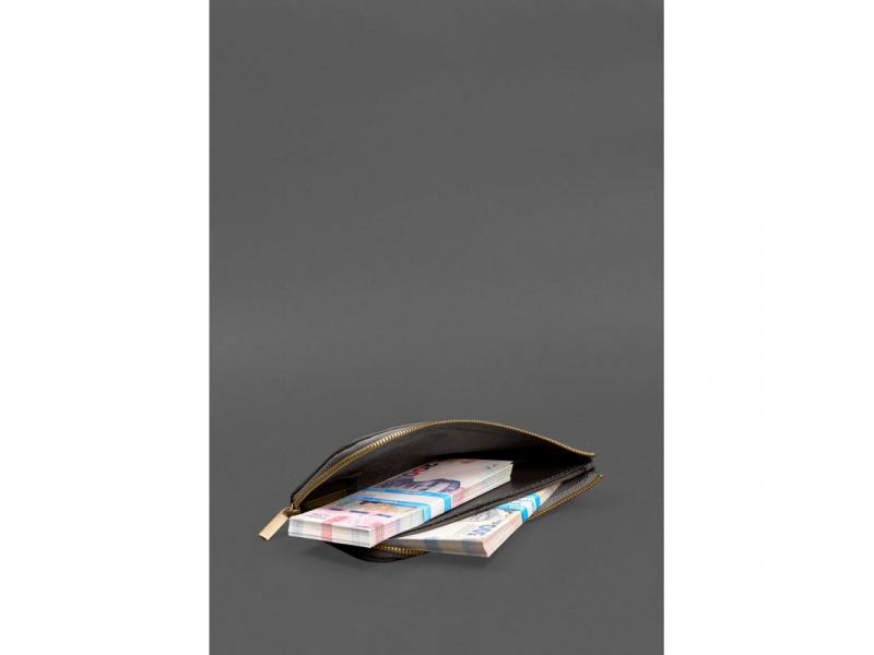 Кожаное портмоне-купюрник на молнии 14.1темно-коричневое, фото 2