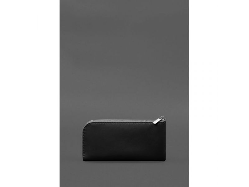 Кожаное портмоне-купюрник на молнии 14.1черное, фото 8
