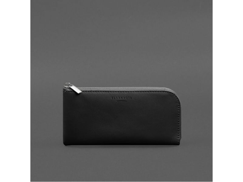 Кожаное портмоне-купюрник на молнии 14.1черное, фото 9