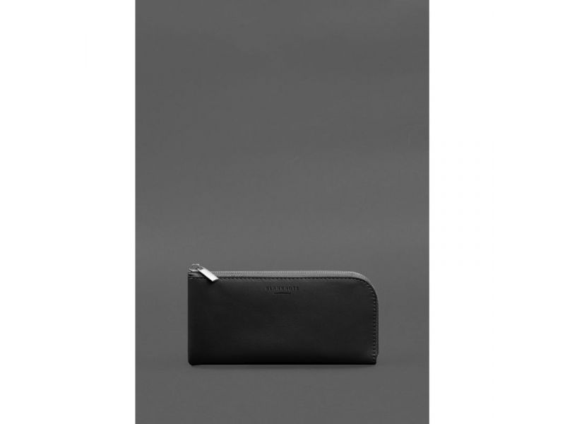 Кожаное портмоне-купюрник на молнии 14.1черное, фото 1