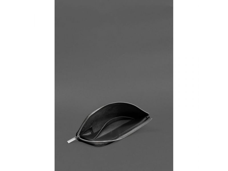 Кожаное портмоне-купюрник на молнии 14.1черное, фото 5