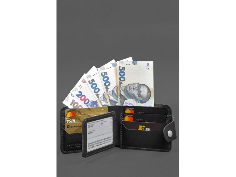 Кожаное портмоне 9.1 Черное, фото 5