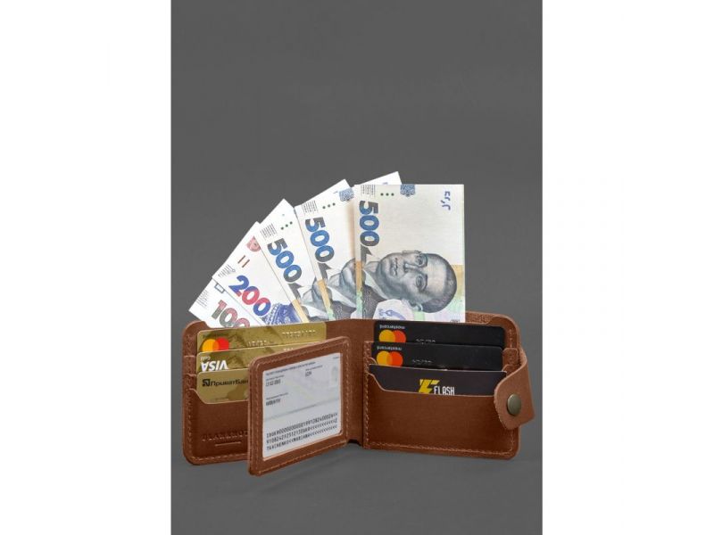 Кожаное портмоне 9.1 Светло-коричневый, фото 5