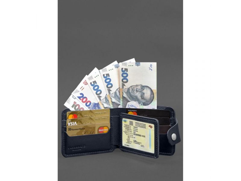 Кожаное портмоне 9.1 Синий, фото 2