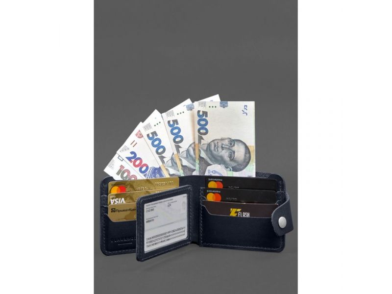 Кожаное портмоне 9.1 Синий, фото 5