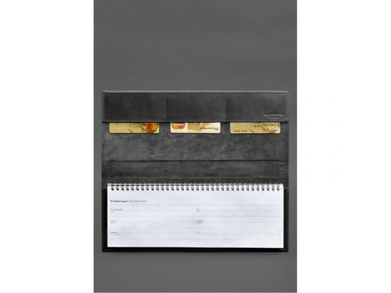 Настольный планер с блоком на пружине черный Crazy Horse, фото 2