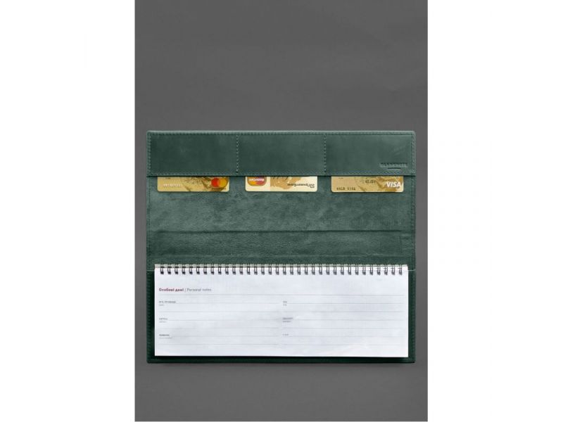 Настольный планер с блоком на пружине зеленый Crazy Horse, фото 2