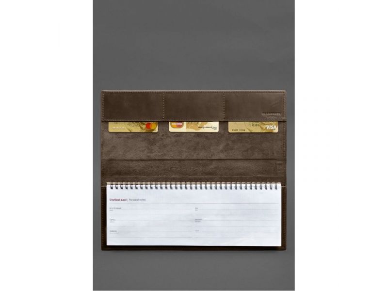 Настольный планер с блоком на пружине темно-коричневый Crazy Horse, фото 2