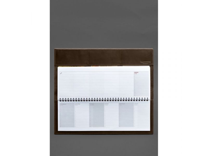 Настольный планер с блоком на пружине темно-коричневый Crazy Horse, фото 4