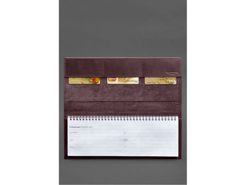 Настольный планер с блоком на пружине бордовый Crazy Horse, фото 2