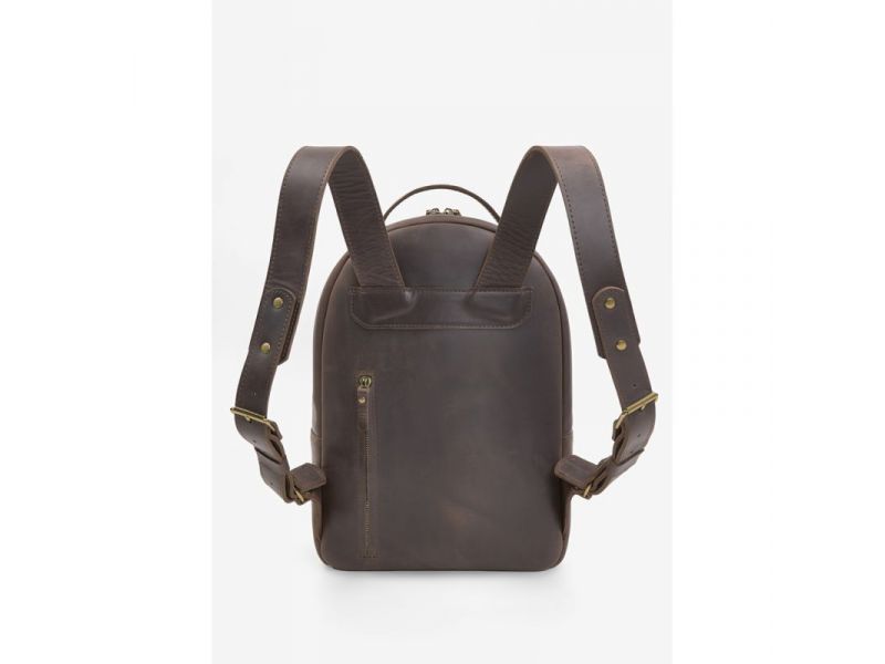Кожаный рюкзак Groove M темно-коричневый винтаж, фото 3