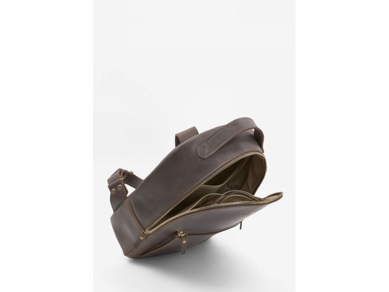 Кожаный рюкзак Groove M темно-коричневый винтаж, фото 4