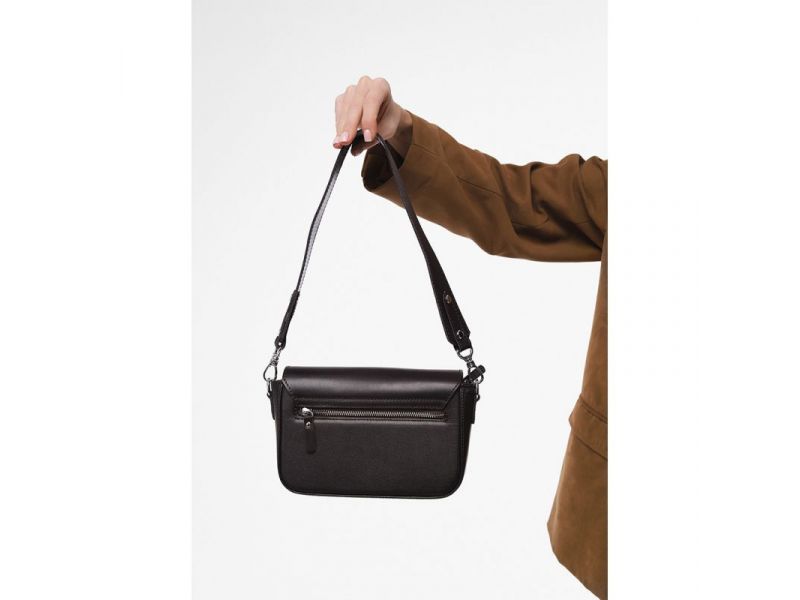 Женская кожаная сумка Molly темно-коричневая, фото 7