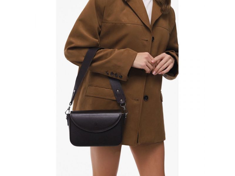 Женская кожаная сумка Molly темно-коричневая, фото 10