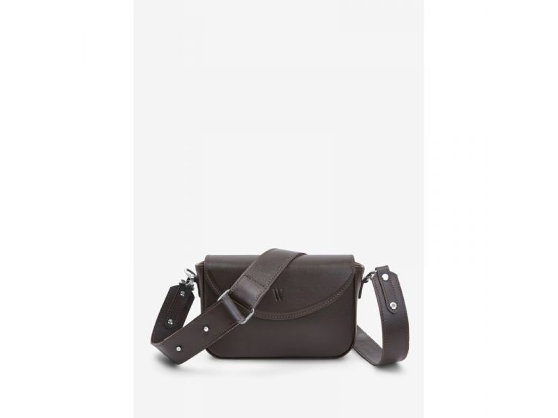 Женская кожаная сумка Molly темно-коричневая, фото 2