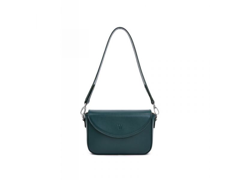 Женская кожаная сумка Molly зеленая, фото 9