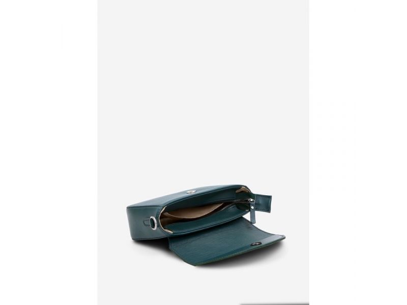 Женская кожаная сумка Molly зеленая, фото 8