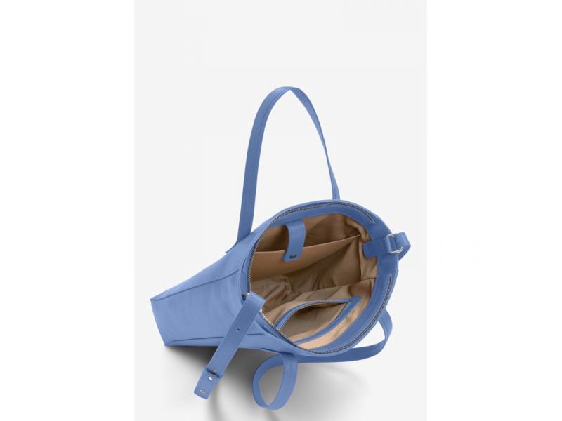 Кожаный шоппер Nancy голубой, фото 4