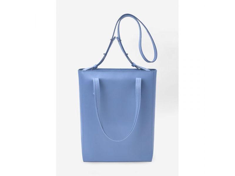 Кожаный шоппер Nancy голубой, фото 5