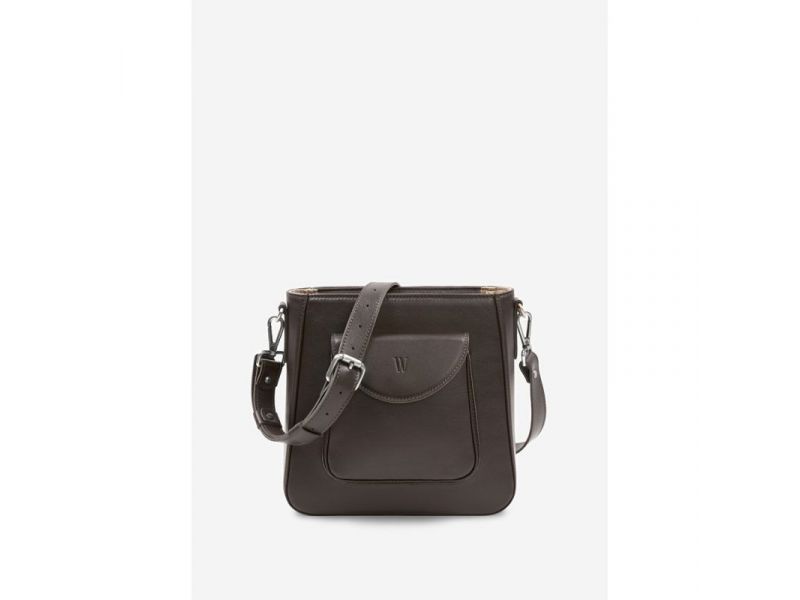 Женская кожаная сумка Stella темно-коричневая, фото 2