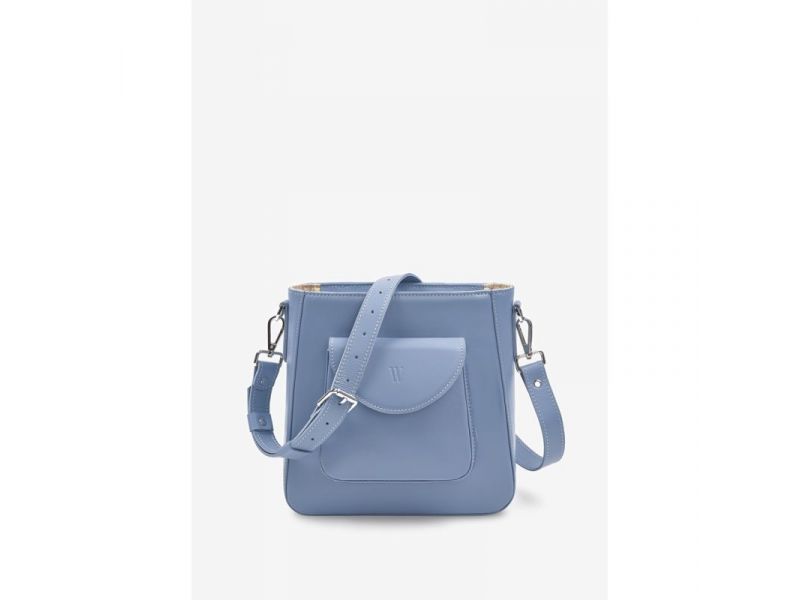 Женская кожаная сумка Stella голубая, фото 1