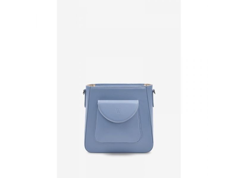 Женская кожаная сумка Stella голубая, фото 3