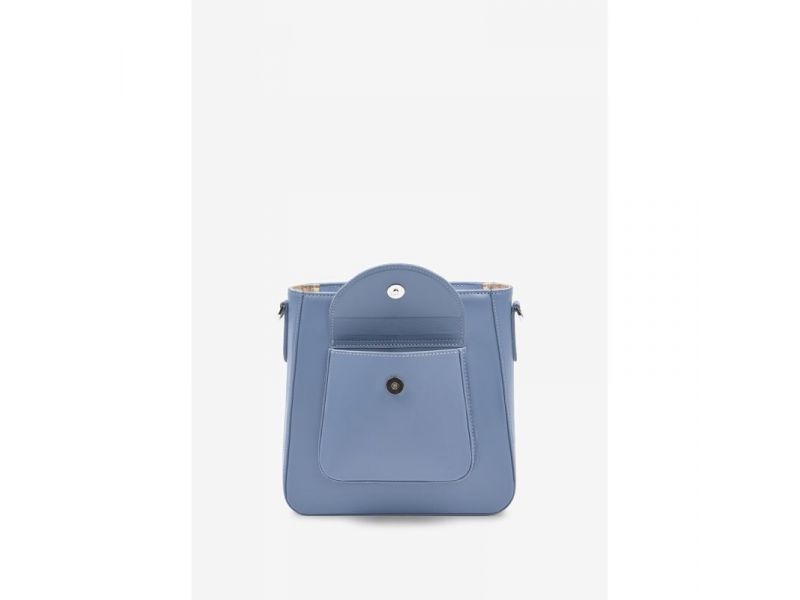 Женская кожаная сумка Stella голубая, фото 4