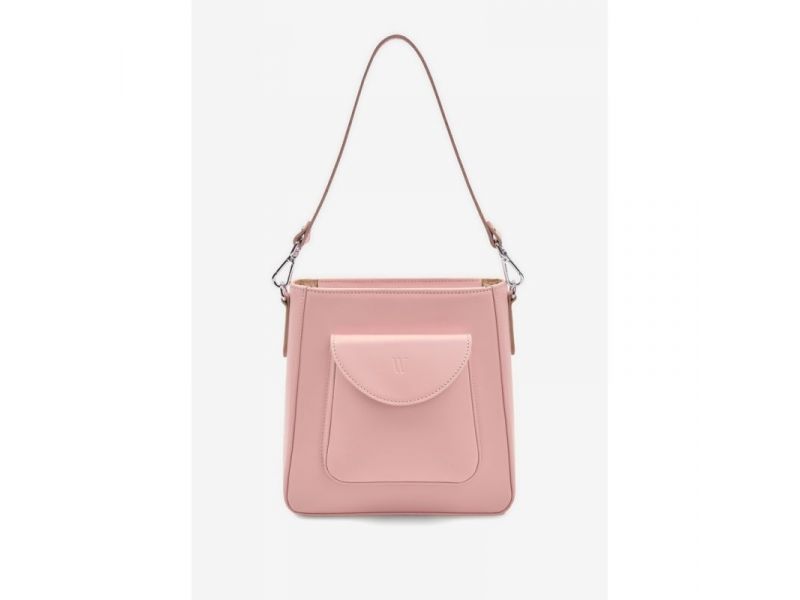Женская кожаная сумка Stella розовая, фото 2