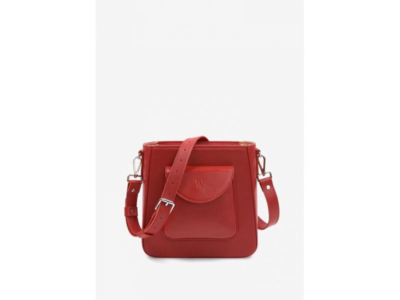 Женская кожаная сумка Stella красная, фото 1