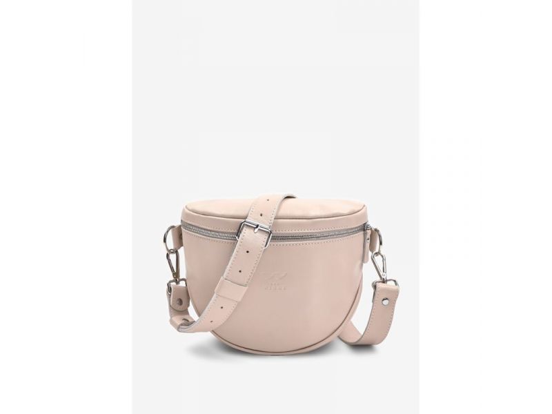 Кожаная сумка поясная-кроссбоди Vacation светло-бежевый краст, фото 1