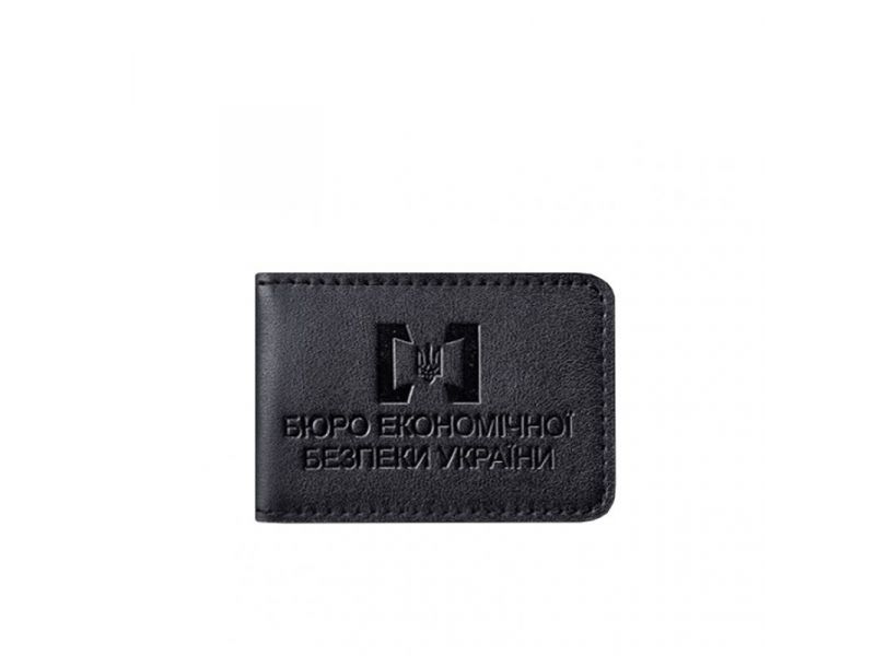 Кожаная обложка для удостоверения БЭБ (Бюро экономической безопасности Украины) Черная, фото 7