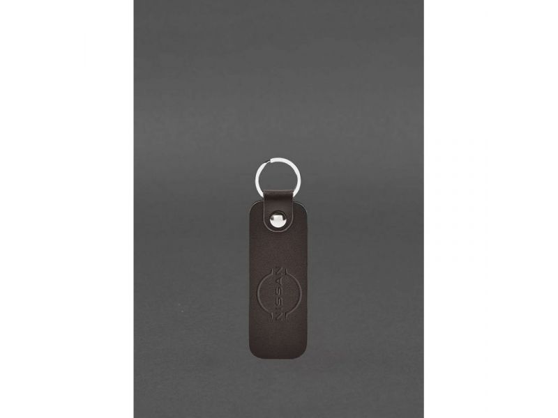 Кожаный брелок для Авто Nissan темно-коричневый, фото 1