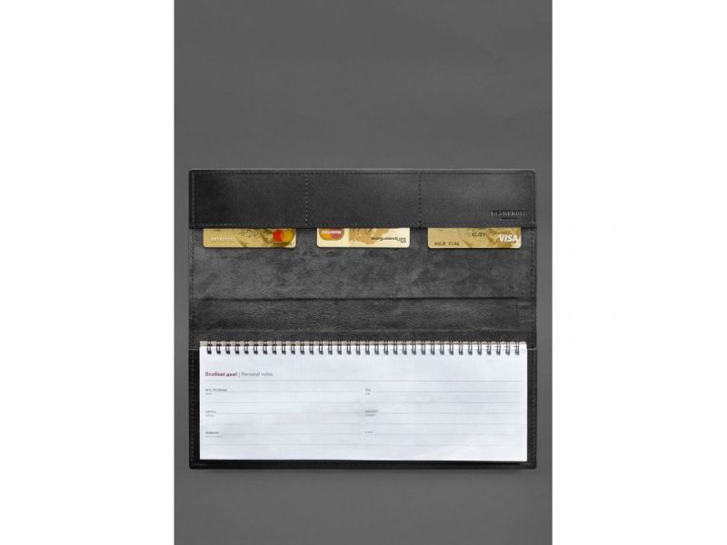 Настольный планер с блоком на пружине черный краст, фото 2