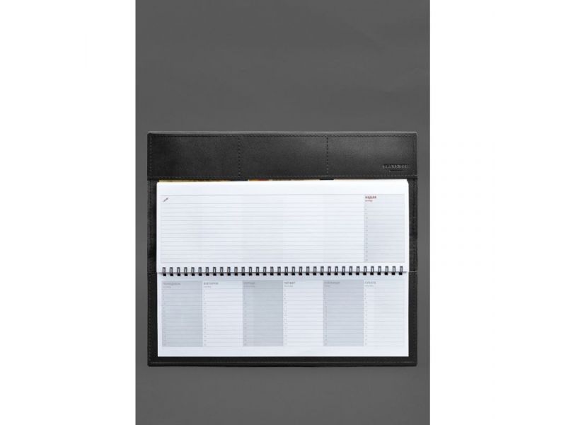 Настольный планер с блоком на пружине черный краст, фото 4