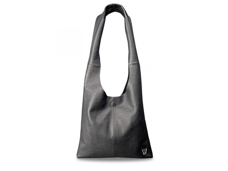 Кожаная сумка шопер Nika черный зернистый, фото 2