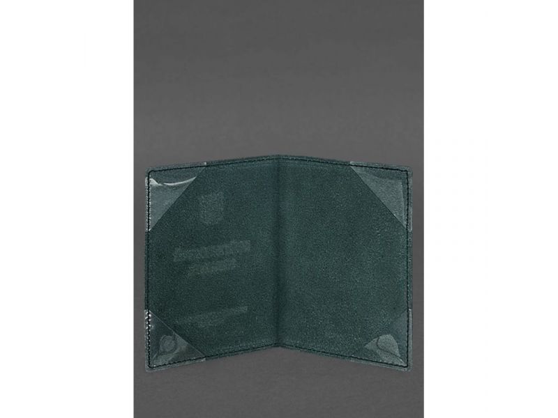 Кожаная обложка для военного билета (под военно-учетный документ) 7.4 А5 зеленая, фото 2