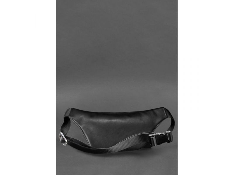 Кожаная поясная сумка-бананка Kanny черная, фото 2