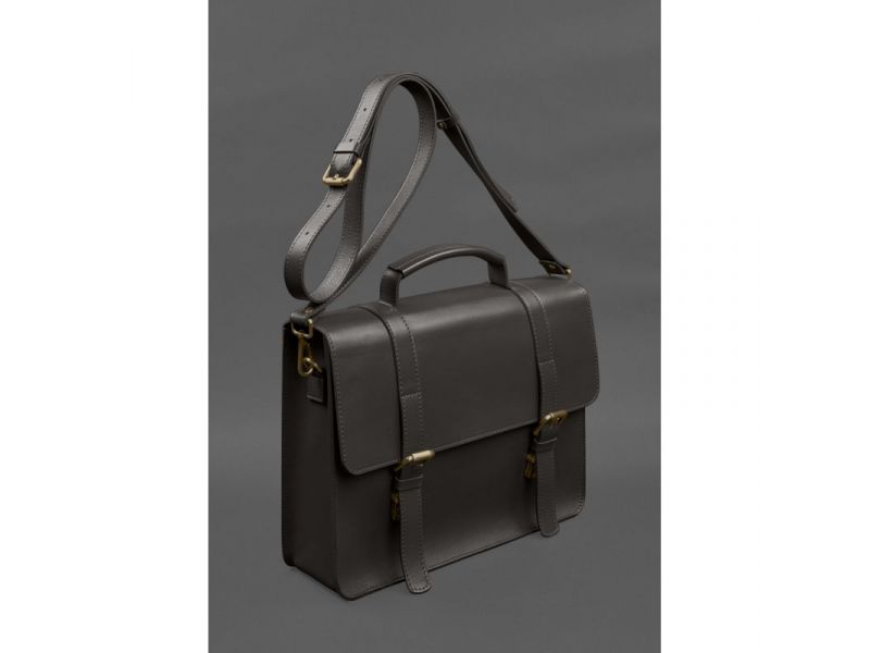 Кожаная сумка-портфель Porte темно-коричневый, фото 2