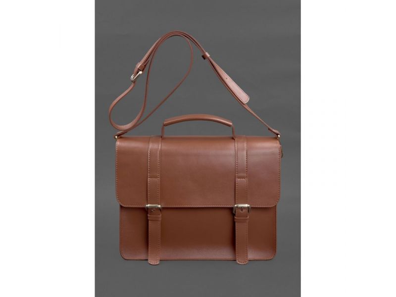 Кожаная сумка-портфель Porte светло-коричневый, фото 1