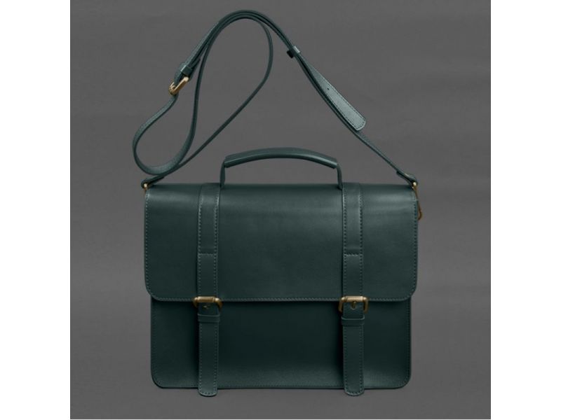 Кожаная сумка-портфель Porte зеленый, фото 8