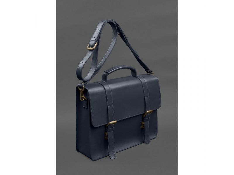 Кожаная сумка-портфель Porte синий, фото 2