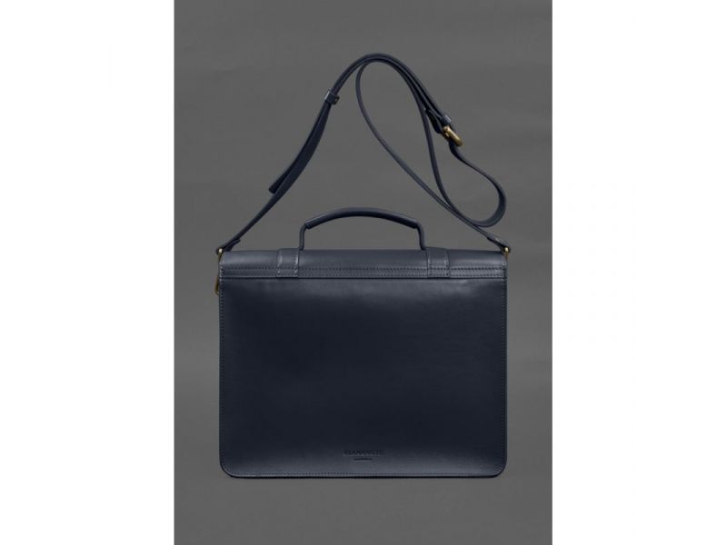 Кожаная сумка-портфель Porte синий, фото 3