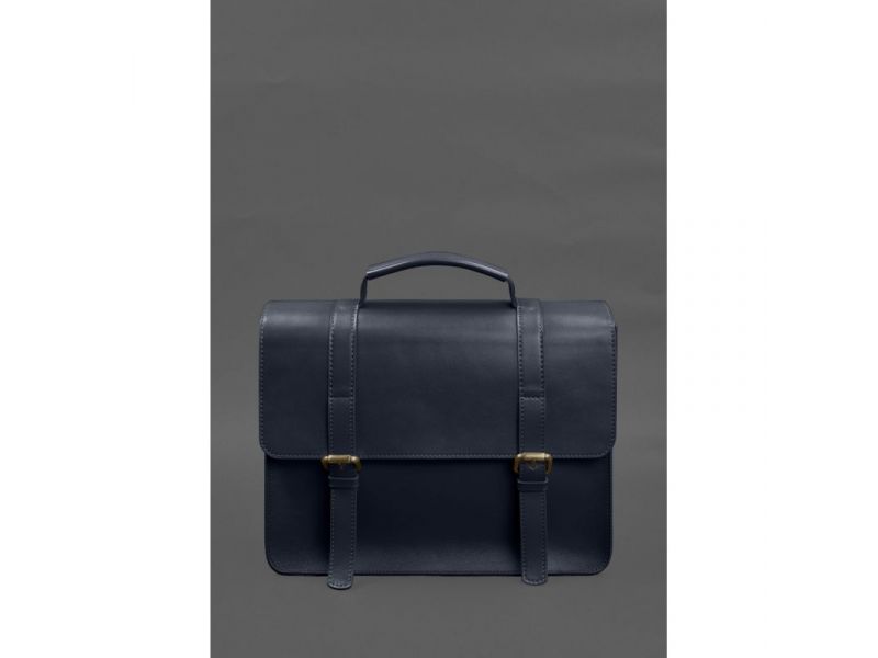 Кожаная сумка-портфель Porte синий, фото 4