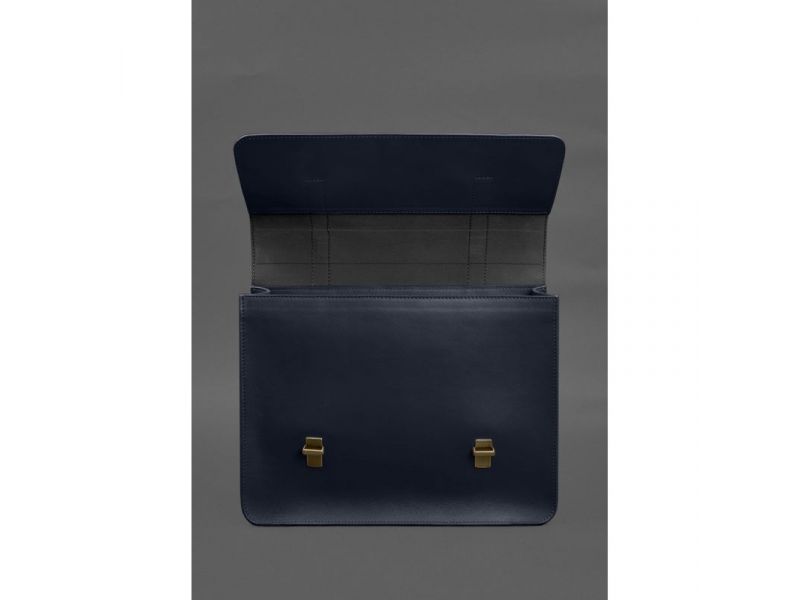 Кожаная сумка-портфель Porte синий, фото 5