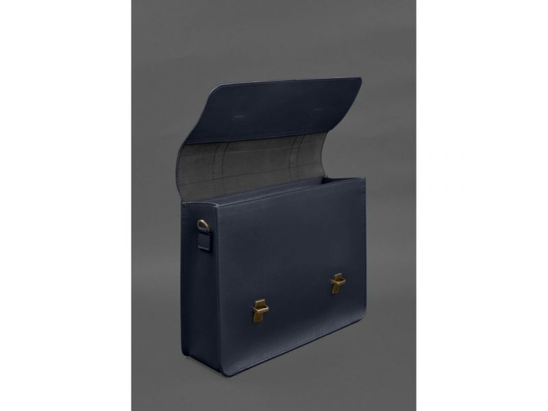 Кожаная сумка-портфель Porte синий, фото 6