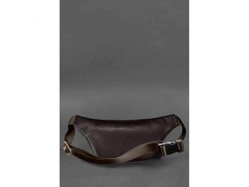 Кожаная поясная сумка-бананка Kanny темно-коричневая, фото 2