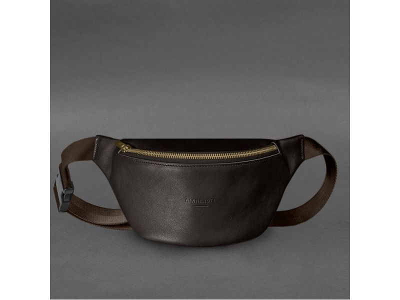 Кожаная поясная сумка-бананка Kanny темно-коричневая, фото 6