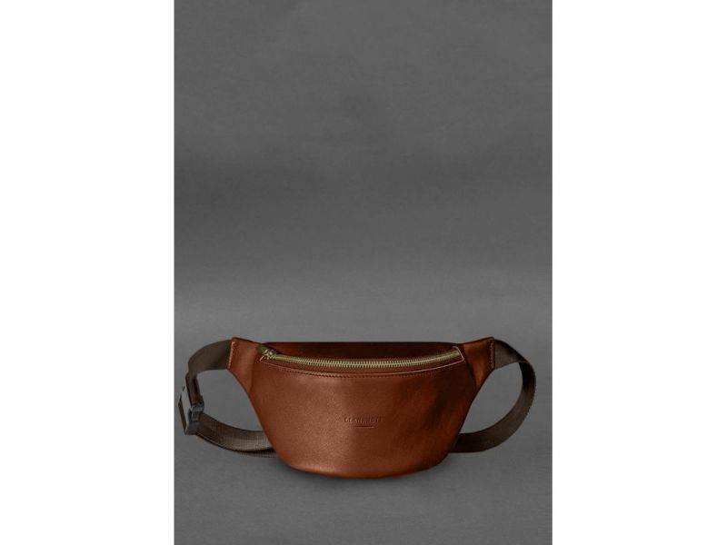 Кожаная поясная сумка-бананка Kanny светло-коричневая, фото 1