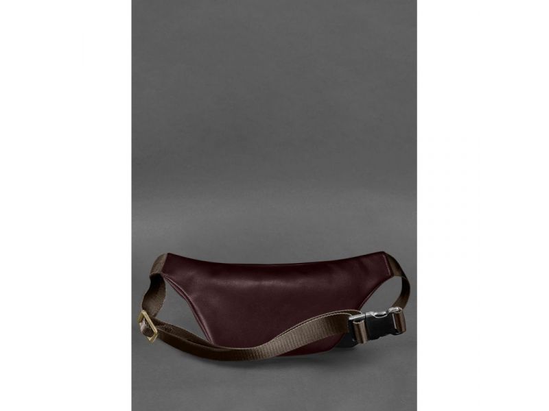 Кожаная поясная сумка-бананка Kanny бордовая, фото 2