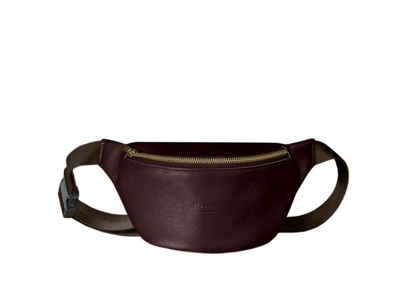 Кожаная поясная сумка-бананка Kanny бордовая, фото 7